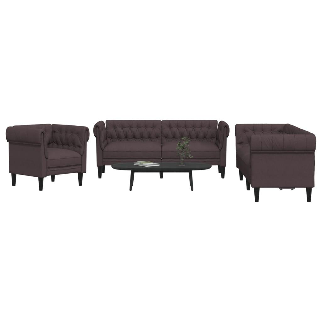 3 personers sofa stof mørkebrun