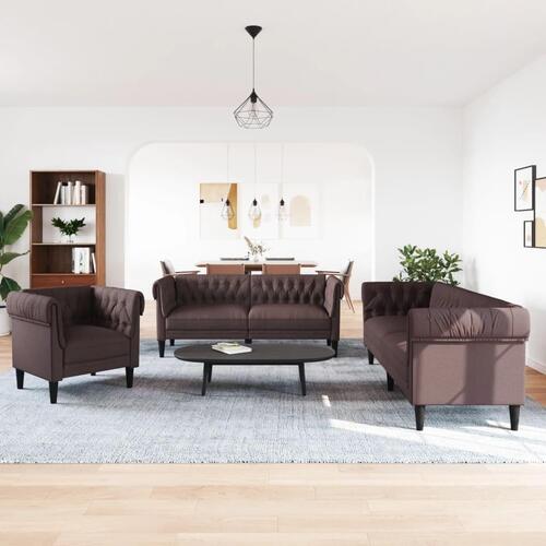 3 personers sofa stof mørkebrun