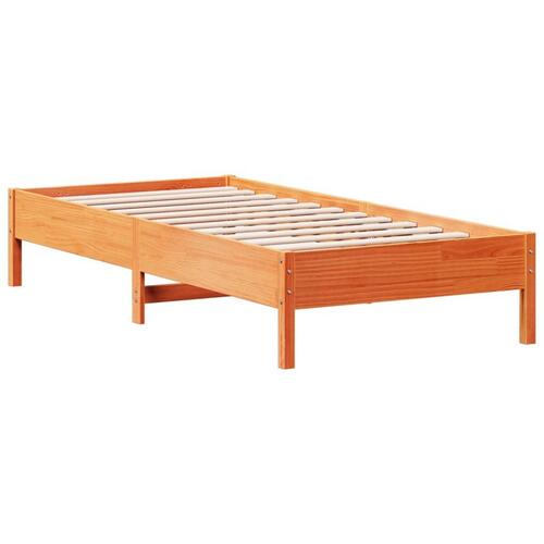 Sengeramme uden madras 100x200 cm massivt fyrretræ gyldenbrun