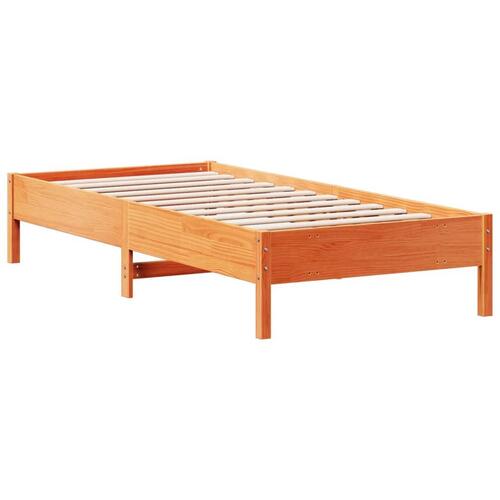 Sengeramme uden madras 100x200 cm massivt fyrretræ gyldenbrun