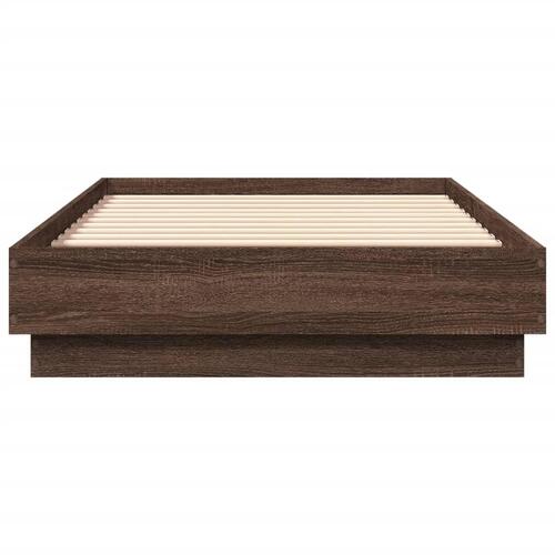 Sengeramme 75x190 cm uden madras konstrueret træ brunt eg