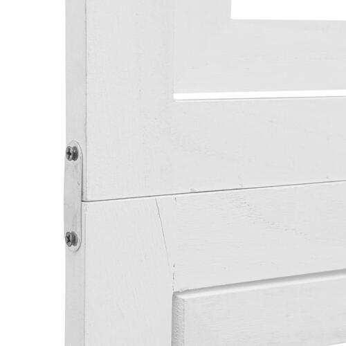Rumdeler 6 paneler massivt kejsertræ hvid