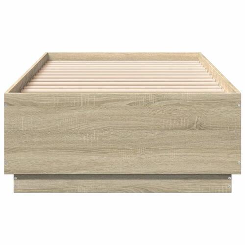 Sengeramme 90x200 cm konstrueret træ sonoma-eg