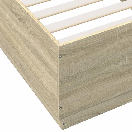 Sengeramme 90x200 cm konstrueret træ sonoma-eg