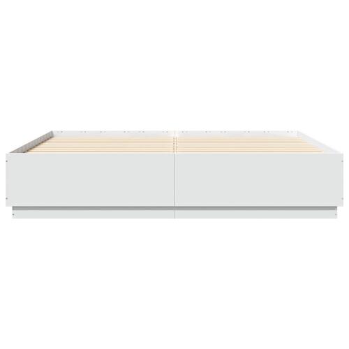 Sengestel 200x200 cm konstrueret træ hvid