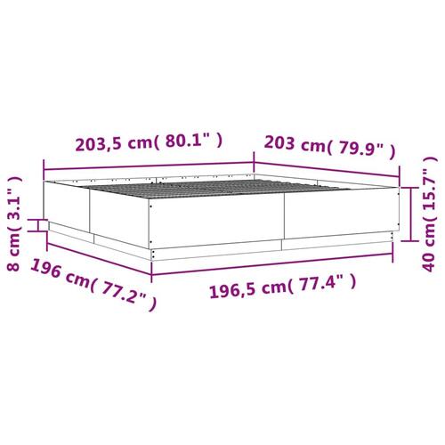 Sengestel 200x200 cm konstrueret træ hvid