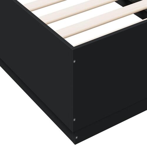 Sengeramme 90x190 cm konstrueret træ sort
