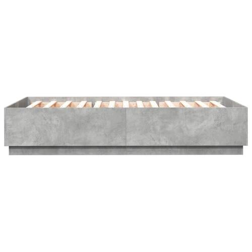 Sengestel 120x200 cm konstrueret træ betongrå