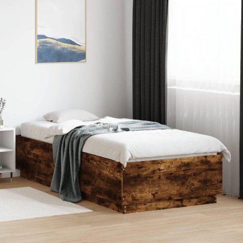 Sengeramme 90 x 200 cm i røget egetræsfarve