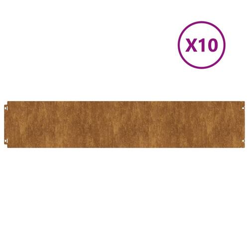 Plænekanter 10 stk. 20x103 cm fleksibel cortenstål