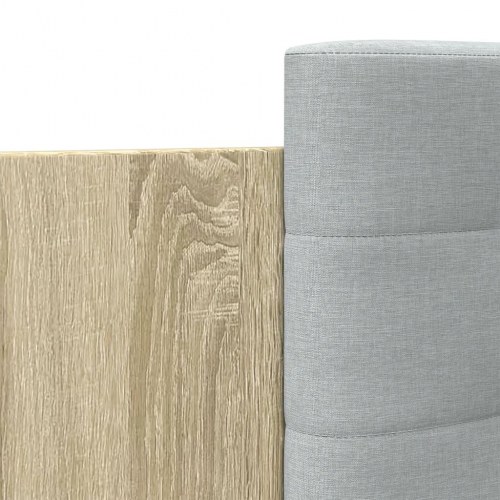 Sengeramme med sengegavl 180x200 cm konstrueret træ sonoma-eg