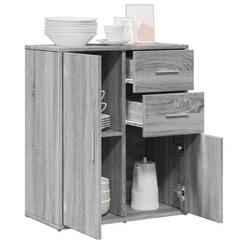 Skænk 60x31x70 cm konstrueret træ grå sonoma-eg