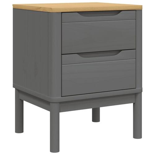 Sengebord 45x39x57 cm massivt fyrretræ grå