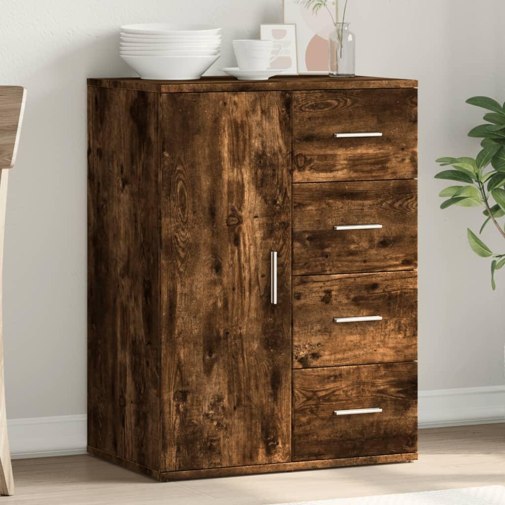 Skænk 59x39x80 cm konstrueret træ røget egetræsfarve