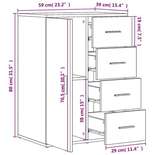 Skænk 59x39x80 cm konstrueret træ røget egetræsfarve
