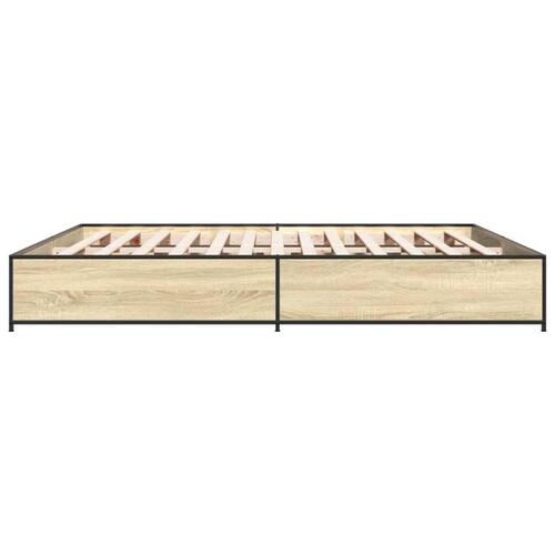 Sengestel 180x200 cm konstrueret træ og metal sonoma-eg