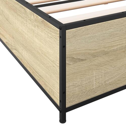 Sengestel 180x200 cm konstrueret træ og metal sonoma-eg