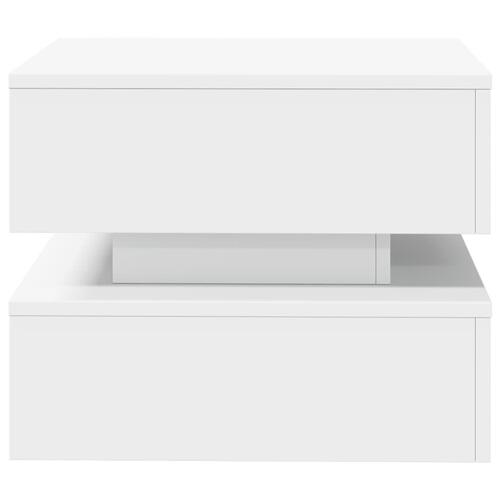 Sofabord med LED-lys 50x50x40 cm hvid