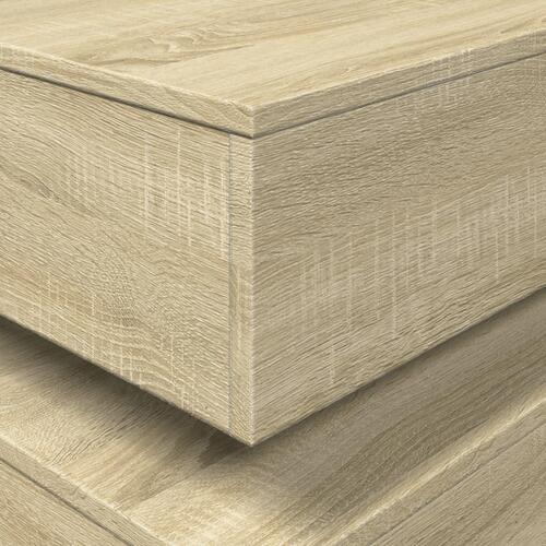 Sofabord med LED-lys 50x50x40 cm sonoma-eg