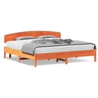 Sengeramme uden madras 200x200 cm massivt fyrretræ gyldenbrun