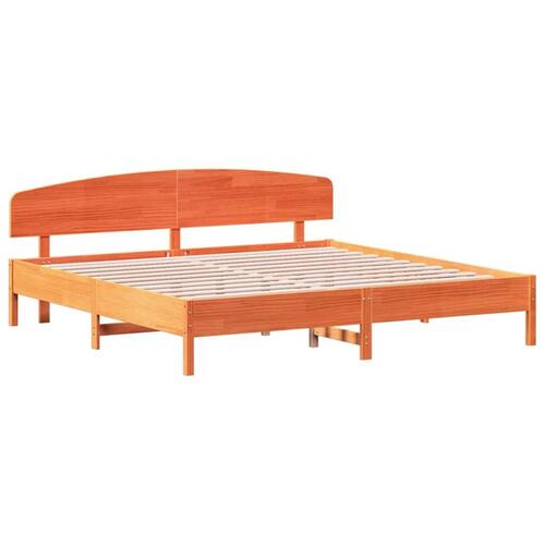 Sengeramme uden madras 200x200 cm massivt fyrretræ gyldenbrun