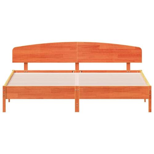 Sengeramme uden madras 200x200 cm massivt fyrretræ gyldenbrun