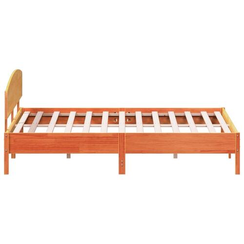 Sengeramme uden madras 200x200 cm massivt fyrretræ gyldenbrun