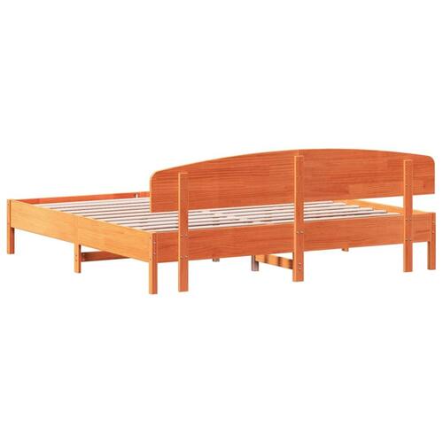 Sengeramme uden madras 200x200 cm massivt fyrretræ gyldenbrun