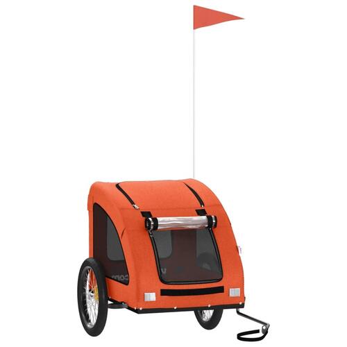 Cykeltrailer til kæledyr oxfordstof og jern orange