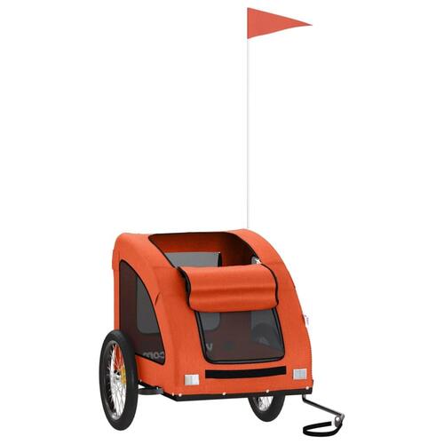 Cykeltrailer til kæledyr oxfordstof og jern orange