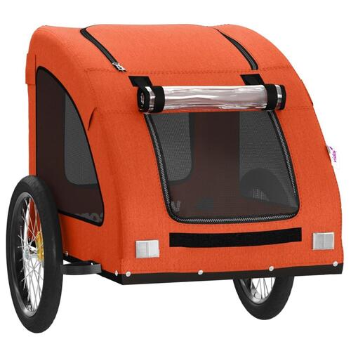Cykeltrailer til kæledyr oxfordstof og jern orange
