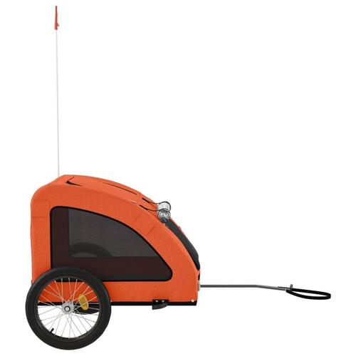 Cykeltrailer til kæledyr oxfordstof og jern orange