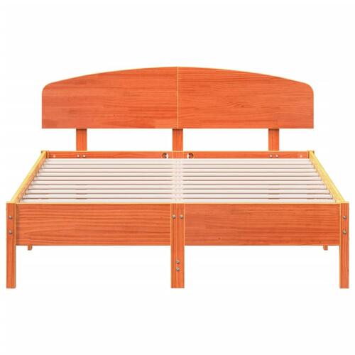 Sengeramme uden madras 160x200 cm massivt fyrretræ gyldenbrun