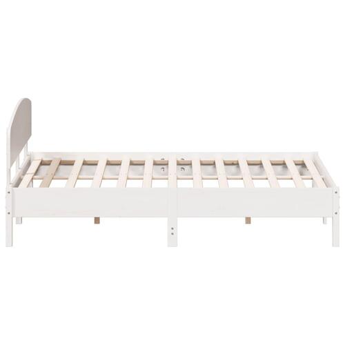 Sengeramme uden madras 200x200 cm massivt fyrretræ hvid