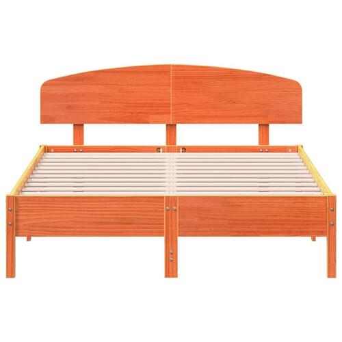 Sengeramme uden madras 140x200 cm massivt fyr gyldenbrun