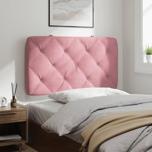 Gavlpude 80 cm i velour - lyserød, diamantquiltet