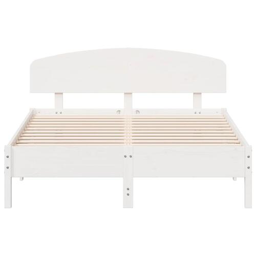 Sengeramme uden madras 150x200 cm massivt fyrretræ hvid
