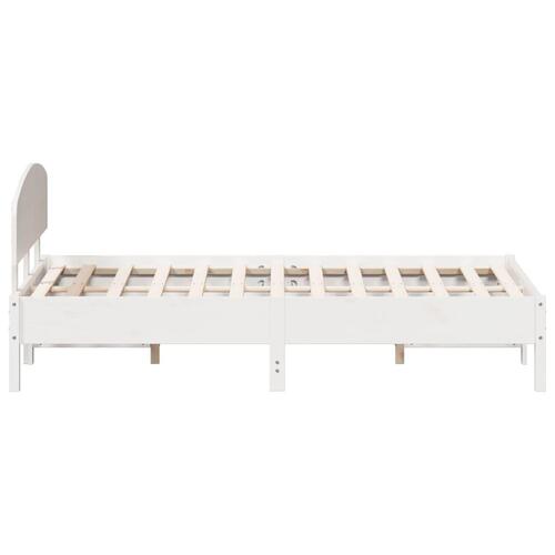Sengeramme uden madras 150x200 cm massivt fyrretræ hvid