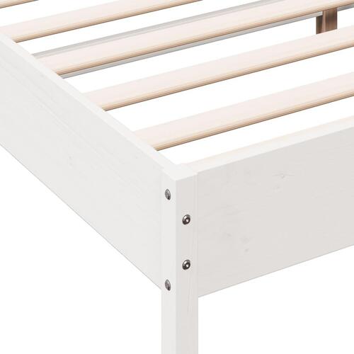 Sengeramme uden madras 150x200 cm massivt fyrretræ hvid