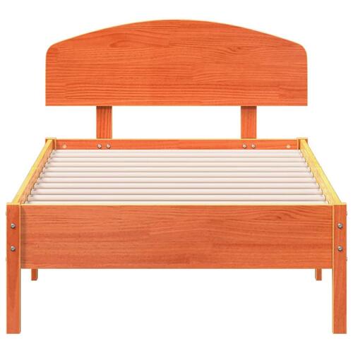 Sengeramme uden madras 75x190 cm massivt fyrretræ gyldenbrun
