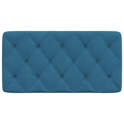Gavlpude 100 cm i velour - blå, med diamantquilt