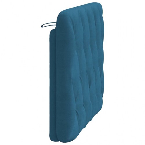 Gavlpude 100 cm i velour - blå, med diamantquilt