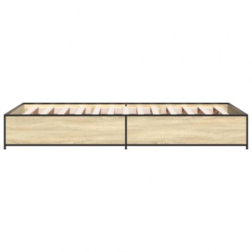 Sengeramme 100x200 cm konstrueret træ og metal sonoma-eg