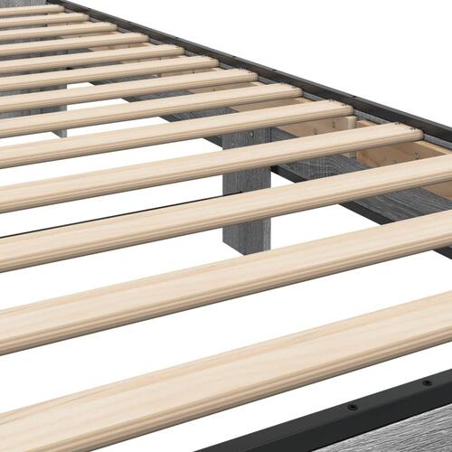 Sengeramme 90x200 cm konstrueret træ og metal grå sonoma-eg
