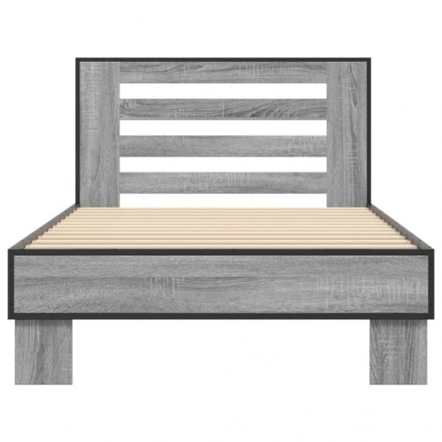 Sengeramme med gavl 75 x 190 cm - grå sonoma-eg