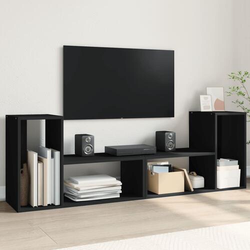 Tv-borde 2 stk. 75x30x50 cm konstrueret træ sort