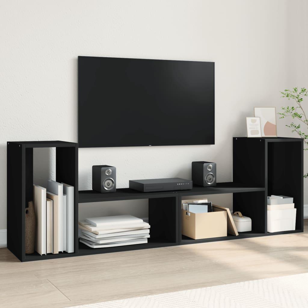 Tv-borde 2 stk. 75x30x50 cm konstrueret træ sort