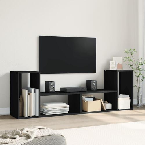 Tv-borde 2 stk. 75x30x50 cm konstrueret træ sort