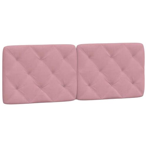 Sengeramme med LED-lys 140x190 cm velour pink