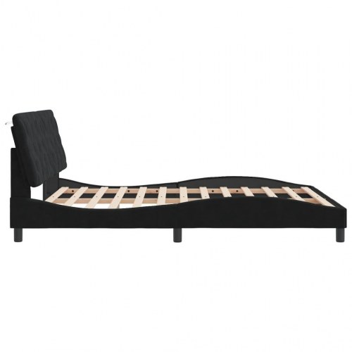 Sengeramme med LED 160 x 200 cm uden madras - sort velour